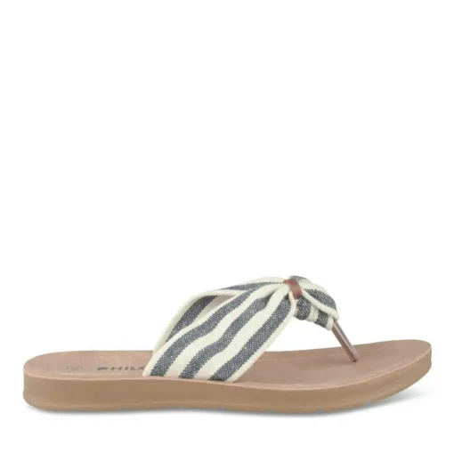Tongs Entredoigt BLEU Femme Motif Rayures A Enfiler