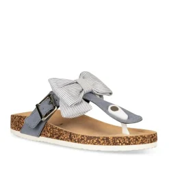 Tongs Entredoigt BLEU Femme Motif Uni