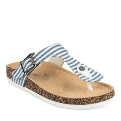 Tongs Entredoigt BLEU Femme Motif Uni