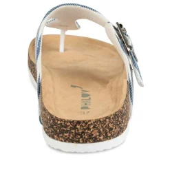 Tongs Entredoigt BLEU Femme Motif Uni