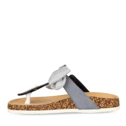 Tongs Entredoigt BLEU Femme Motif Uni
