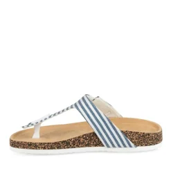 Tongs Entredoigt BLEU Femme Motif Uni