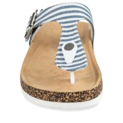 Tongs Entredoigt BLEU Femme Motif Uni