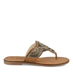 Tongs Entredoigt COGNAC Femme Motif Paillettes A Enfiler