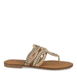 Tongs Entredoigt COGNAC Femme Motif Paillettes A Enfiler