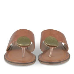 Tongs Entredoigt COGNAC Femme Motif Uni A Enfiler
