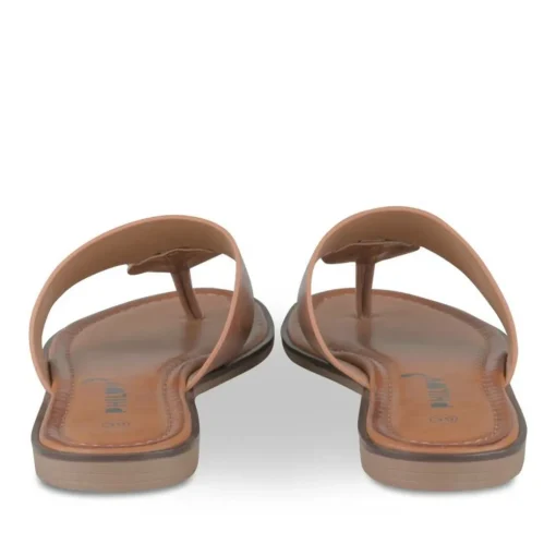 Tongs Entredoigt COGNAC Femme Motif Uni A Enfiler