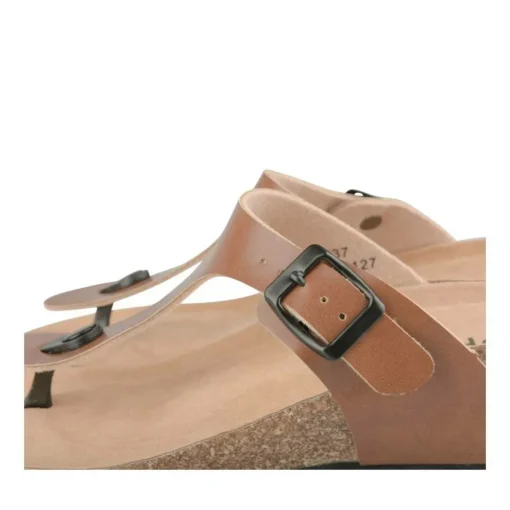 Tongs Entredoigt COGNAC Femme Motif Uni A Enfiler