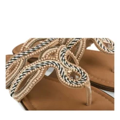 Tongs Entredoigt COGNAC Femme Motif Paillettes A Enfiler