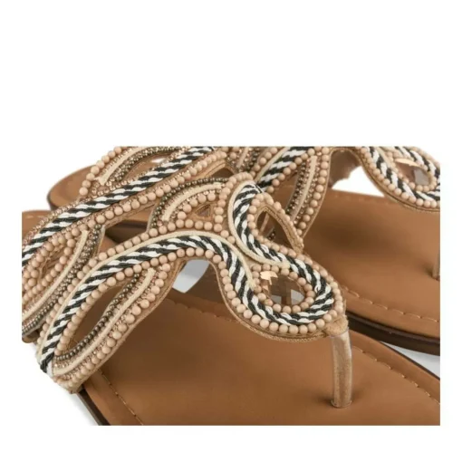 Tongs Entredoigt COGNAC Femme Motif Paillettes A Enfiler