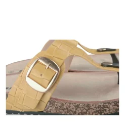 Tongs Entredoigt JAUNE Femme Motif Uni A Enfiler