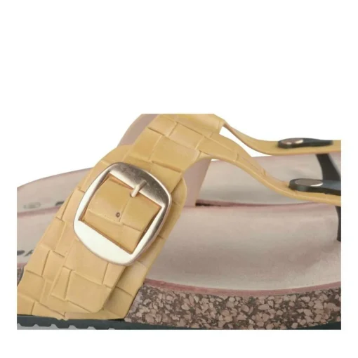 Tongs Entredoigt JAUNE Femme Motif Uni A Enfiler