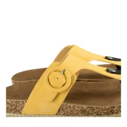 Tongs Entredoigt JAUNE Femme Motif Uni A Enfiler