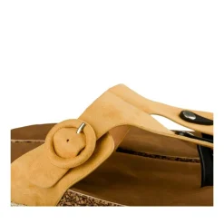 Tongs Entredoigt JAUNE Femme Motif Uni A Enfiler