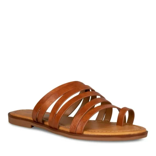 Tongs Entredoigt MARRON Femme A Enfiler