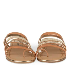 Tongs Entredoigt MARRON Femme Motif Animal A Enfiler