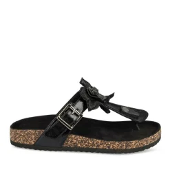Tongs Entredoigt NOIR Femme Motif Uni A Enfiler