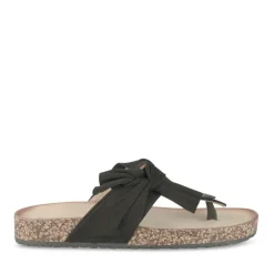 Tongs Entredoigt NOIR Femme Motif Uni A Enfiler