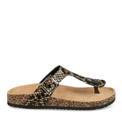 Tongs Entredoigt NOIR Femme Motif Uni A Enfiler