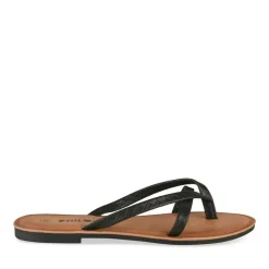 Tongs Entredoigt NOIR Femme Motif Carreaux A Enfiler
