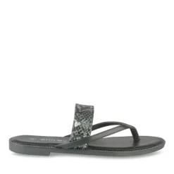 Tongs Entredoigt NOIR Femme Motif Animal A Enfiler