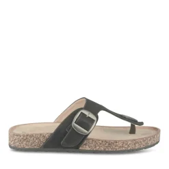 Tongs Entredoigt NOIR Femme Motif Uni A Enfiler