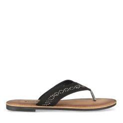 Tongs Entredoigt NOIR Femme Motif Perle A Enfiler