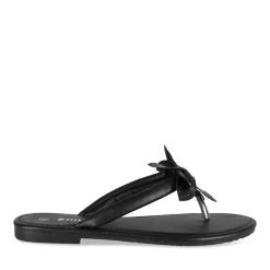 Tongs Entredoigt NOIR Femme Motif Uni A Enfiler