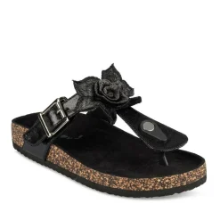 Tongs Entredoigt NOIR Femme Motif Uni A Enfiler
