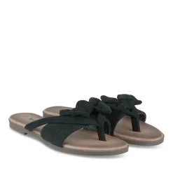 Tongs Entredoigt NOIR Femme Motif Uni A Enfiler