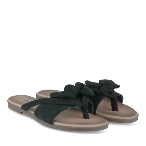 Tongs Entredoigt NOIR Femme Motif Uni A Enfiler