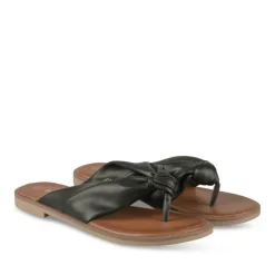 Tongs Entredoigt NOIR Femme Motif Uni A Enfiler