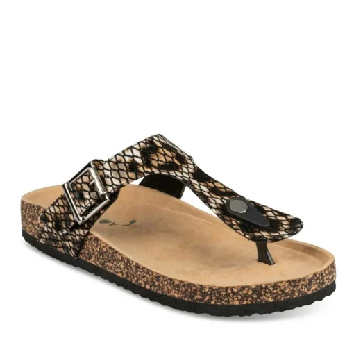 Tongs Entredoigt NOIR Femme Motif Uni A Enfiler