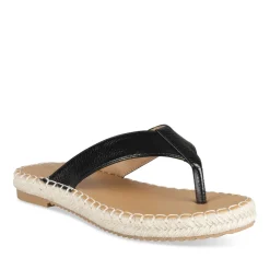Tongs Entredoigt NOIR Femme Motif Uni A Enfiler
