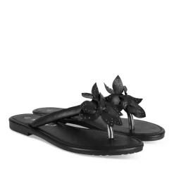 Tongs Entredoigt NOIR Femme Motif Uni A Enfiler