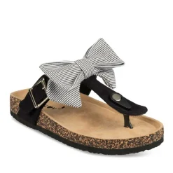 Tongs Entredoigt NOIR Femme Motif Uni A Enfiler