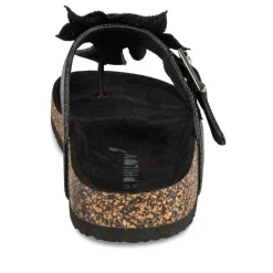Tongs Entredoigt NOIR Femme Motif Uni A Enfiler