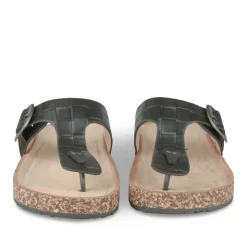 Tongs Entredoigt NOIR Femme Motif Uni A Enfiler