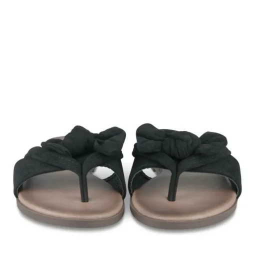 Tongs Entredoigt NOIR Femme Motif Uni A Enfiler