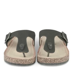 Tongs Entredoigt NOIR Femme Motif Uni A Enfiler