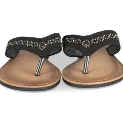 Tongs Entredoigt NOIR Femme Motif Perle A Enfiler