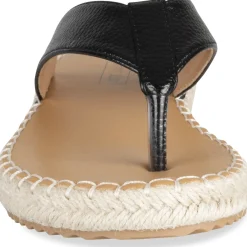 Tongs Entredoigt NOIR Femme Motif Uni A Enfiler