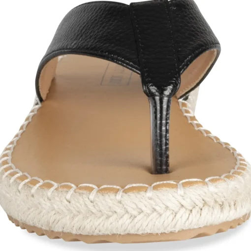 Tongs Entredoigt NOIR Femme Motif Uni A Enfiler