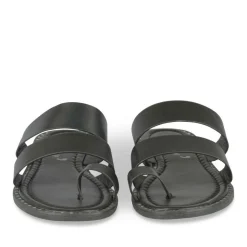 Tongs Entredoigt NOIR Femme Motif Uni A Enfiler