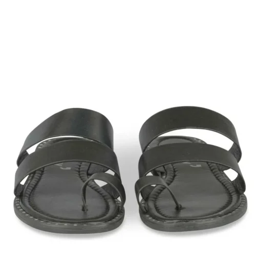 Tongs Entredoigt NOIR Femme Motif Uni A Enfiler