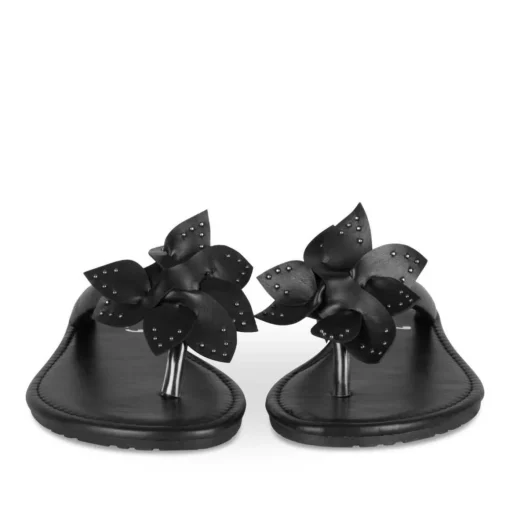 Tongs Entredoigt NOIR Femme Motif Uni A Enfiler