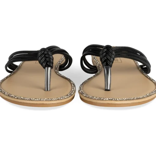 Tongs Entredoigt NOIR Femme Motif Uni A Enfiler
