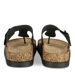 Tongs Entredoigt NOIR Femme Motif Vernis A Enfiler