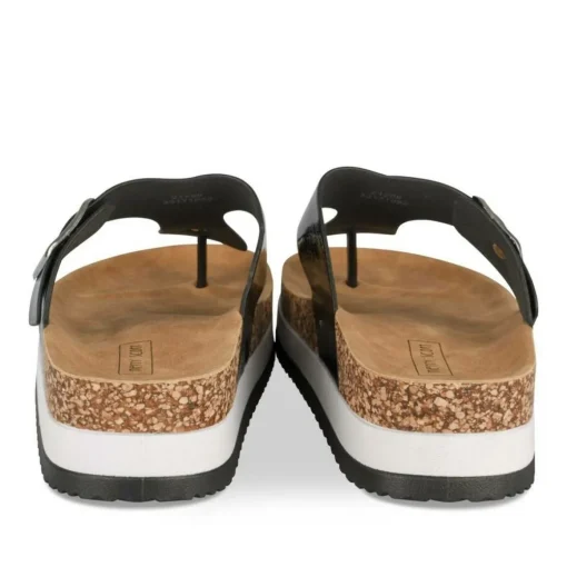 Tongs Entredoigt NOIR Femme Motif Vernis A Enfiler