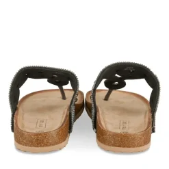 Tongs Entredoigt NOIR Femme Motif Paillettes A Enfiler